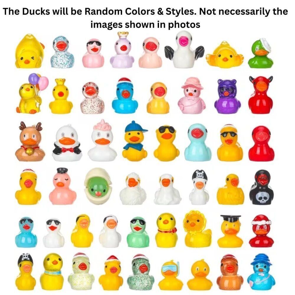Whimsical 40-Piece Mini Resin Ducks Assortment Set Tiny Figurine Bulk NWT
